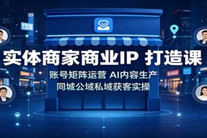 实体商家商业IP打造课：账号矩阵运营，AI内容生产，同城公域私域获客实操