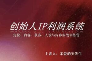 创始人IP利润系统8月训练营，定位、内容、获客、人设与内容实战训练营