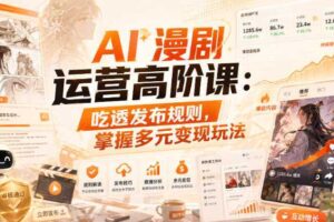 AI漫剧运营高阶课：吃透发布规则，掌握多元变现玩法