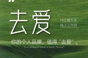 去爱14天鹿大米线上工作坊，你的个人品牌，值得“去爱”