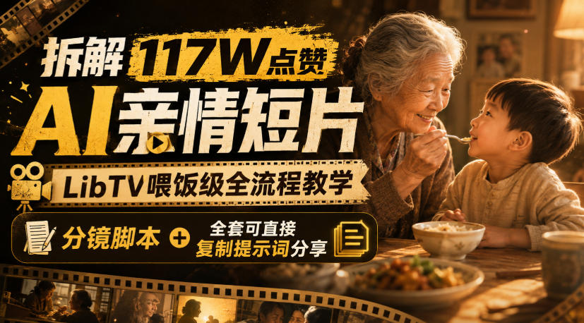 拆解117W点赞AI亲情短片，LibTV喂饭级全流程教学，分镜脚本+全套可直接复制提示词分享