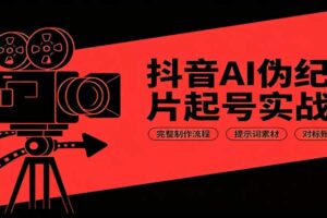 抖音AI伪纪录片起号实战课:完整制作流程,提示词素材,对标账号分析
