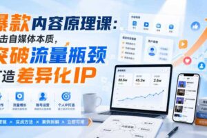 爆款内容原理课：直击自媒体本质，突破流量瓶颈打造差异化IP