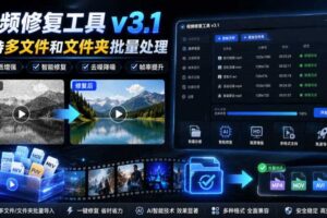 视频修复工具v3.1，支持多文件和文件夹批量处理