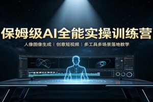 保姆级AI全能实操训练营：人像图像生成，创意短视频，多工具多场景落地教学
