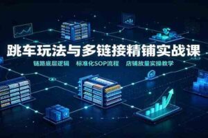 跳车玩法与多链接精铺实战课：链路底层逻辑，标准化SOP流程，店铺放量实操教学