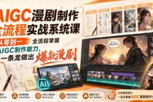 AIGC漫剧制作全流程实战系统课,从零到一全流程掌握AIGC制作能力,一条龙做出爆款漫剧