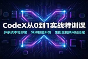 CodeX从0到1实战特训课：多系统本地部署，Skill技能开发，生图生视频网站搭建