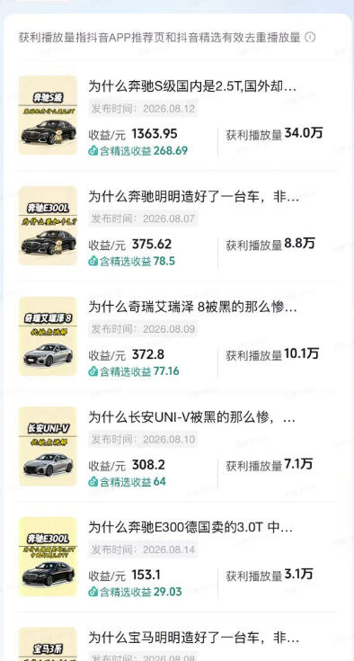 抖音某博主的AI动漫汽车科普解说同款教学，从文案分镜、AI绘画到动态视频生成，0基础解锁抖音精选独家收益