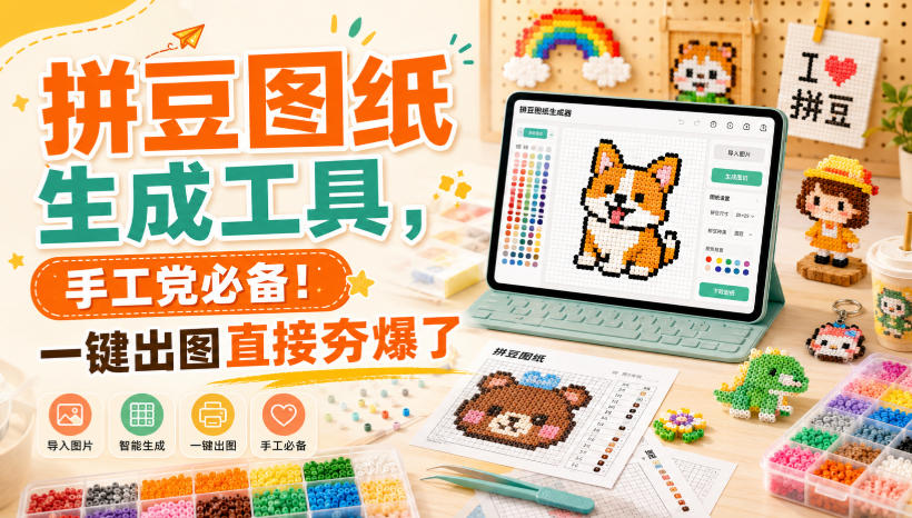 拼豆图纸生成工具,手工党必备!一键出图直接夯爆了