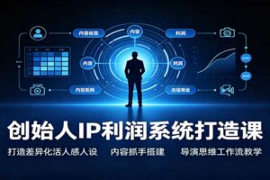 创始人IP利润系统打造课：打造差异化活人感人设，内容抓手搭建，导演思维工作流教学