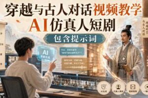 穿越与古人对话视频教学，AI仿真人短剧，包含提示词