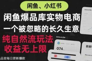 闲鱼小红书实物电商，纯自然流玩法，一个被忽略的长久生意，收益无上限【揭秘】
