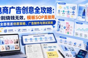 电商广告创意全攻略：告别烧钱无效，模板SOP直接用，全面覆盖创意策略、广告制作与测试系统【原创双语字幕】