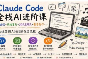 （20188期）Claude Code全栈AI进阶课-更新；AI编程+网站复刻+3D交互网页+影音创作，系统掌握AI项目开发全流程