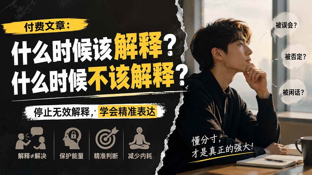 （20223期）付费文章：什么时候该解释？什么时候不该解释？