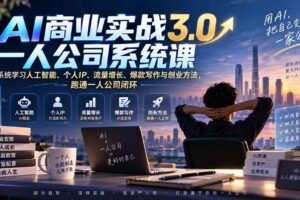 （20249期）AI商业实战3.0一人公司系统课：系统学习人工智能、个人IP、流量增长、爆款写作与创业方法，跑通一人公司闭环
