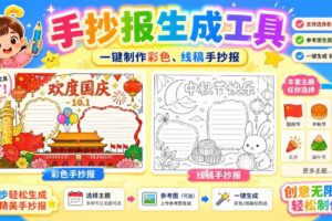 （20265期）手抄报批量生成工具来了，完全免费，告别豆包生图，这个高清无水印