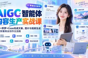 (20372期)AIGC智能体内容生产实战课:豆包+即梦+Coze完成文案、图片与视频生成,系统掌握商业创作全流程