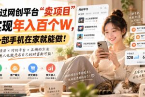 （20445期）通过网创平台“卖项目”实现年入百万，一部手机在家就能做！