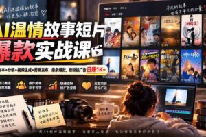 （20477期）AI温情故事短片爆款实战课-更新｜选题+剧本+分镜+视频生成+剪辑发布，条条爆款，涨粉接广告日赚1K+