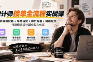 （20563期）设计师接单全流程实战课-无水印｜多渠道获客+平台运营+客户沟通+精准报价，打造稳定设计副业收入体系