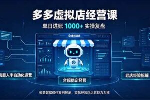 （20616期）单日进账1000+的多多虚拟店，合规稳定的老牌项目，机器人半自动化运营