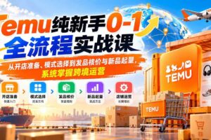 (20636期)Temu纯新手0-1全流程实战课:从开店准备、模式选择到发品核价与新品起量,系统掌握跨境运营