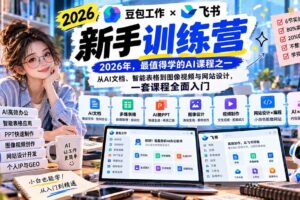 （20645期）2026豆包工作+飞书新手训练营-9月新课：从AI文档、智能表格到图像视频与网站设计，一套课程全面入门