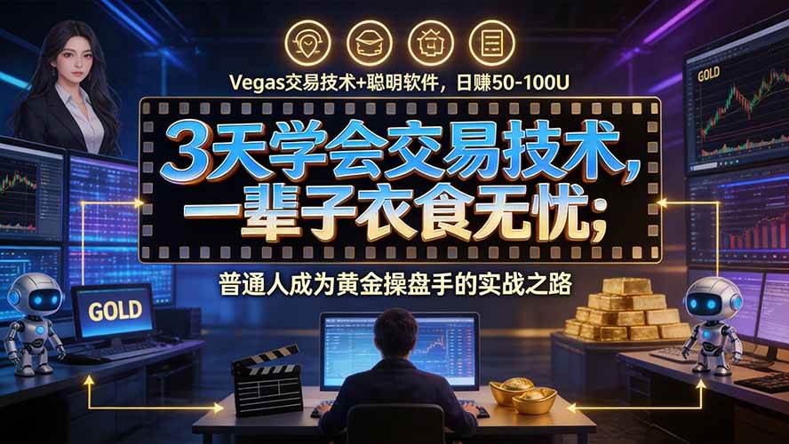 （20720期）3天学会做交易，普通人快速成为操盘手” Vegas交易系统+聪明软件 ， 日赚50-1000U， 长期稳定，小白轻松上手
