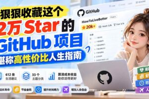 （20726期）狠狠收藏这个 2 万 Star 的 GitHub 项目，堪称高性价比人生指南。