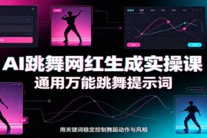 AI跳舞网红生成实操课:通用万能跳舞提示词,多模型适配,人物舞蹈视频制作全套教学