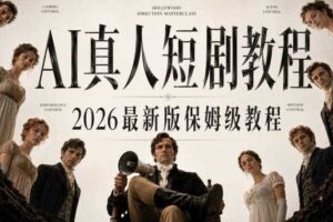 AI真人短剧制作全流程，AI视频大佬专为零基础研制的AI短剧教程，保姆级教程，新手一学就会！