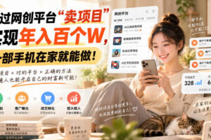靠卖网创项目变现，一年拿下百万收益！一台手机就能操作！