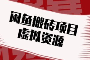 闲鱼虚拟资源搬砖副业，普通人可以做，低成本副业轻松月收益万元！