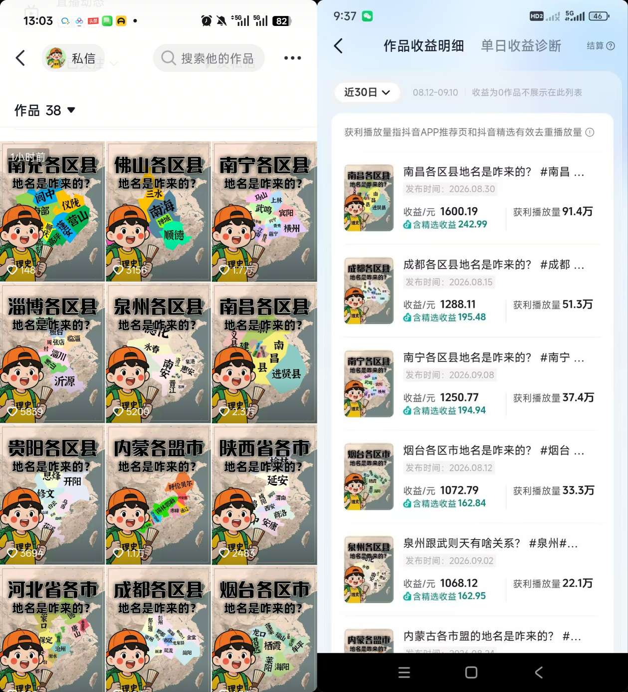 抖音3.2W粉博主理史游记AI历史游记短视频教学，热门赛道条条爆赞，单条独家精选收益1k+