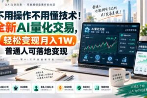 不用操作不用懂技术！全新AI量化交易，轻松变现月入1W，普通人可落地变现！【揭秘】
