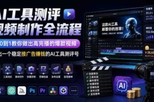 AI工具测评视频制作全流程，从0到1教你做出高完播的爆款视频，做出一个稳定接广告賺钱的AI工具测评号