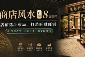 商店风水自学8集课程｜店铺选址布局，打造旺财旺铺实操教学