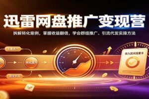 迅雷网盘推广变现营：拆解转化案例，掌握收益翻倍，学会群组推广、引流代发实操方法