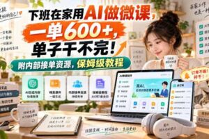 下班在家用AI做微课，一单600+，单子干不完！附内部接单资源，保姆级教程【揭秘】