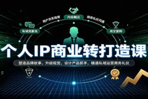 个人IP商业打造课：塑造品牌故事，升级视觉，设计产品抓手，精通私域运营商务礼仪