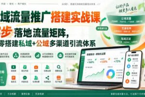 全域流量推广搭建实战课，8步落地流量矩阵，从零搭建私域+公域多渠道引流体系​