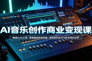AI音乐创作商业变现课：精通Suno工具，掌握编曲混音改编，搞定版权发行与账号商业运营