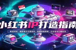 小红书IP打造指南：赛道对标，爆款笔记文案创作，拍摄修图剪辑，公众号与口播玩法