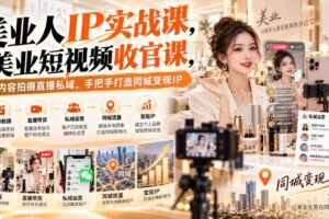 【无水印】美业人IP实战课，美业短视频收官课，从内容拍摄直播私域，手把手打造同城变现IP