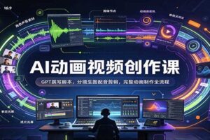 AI动画视频创作课：GPT撰写脚本，分镜生图配音剪辑，完整动画制作全流程