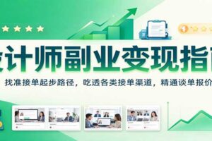 设计师副业变现指南：找准接单起步路径，吃透各类接单渠道，精通谈单报价