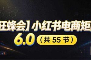 【无水印】【狂蜂会】小红书电商矩阵6.0，从零教你店铺搭建、多渠道精细化选品、AI素材原创、自动化发笔记、矩阵起店放大等