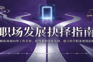 职场发展抉择指南：解析体制内外工作差异，研判兼职创业选择，建立科学职业规划思路